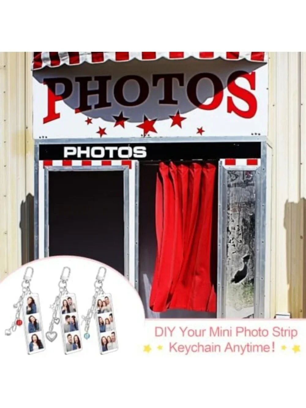 84 Pcs DIY Bag Charm Set - Mini Photo Strip Accessories for Creative